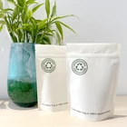 Custom Printed Food Grade Kraft Paper PLA Biodegradable Stand Up Pouch With Ziplock
