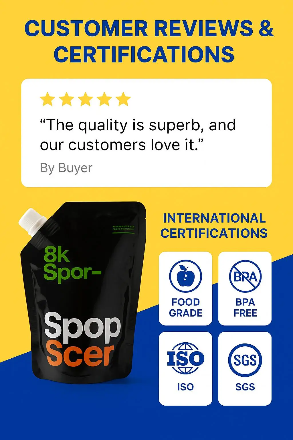 Stand Spout Pouch for Liquid Condiments Beverage Packaging PET/AL Plastic for Food Water Soda Wine Jelly Screen Printing Surface - detail 6
