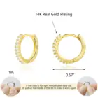 Earrings Dainty S925 Cubic Zirconia Huggie Hoop Earrings Gold Plated Diamond Hoop Earrings Women Jewelry