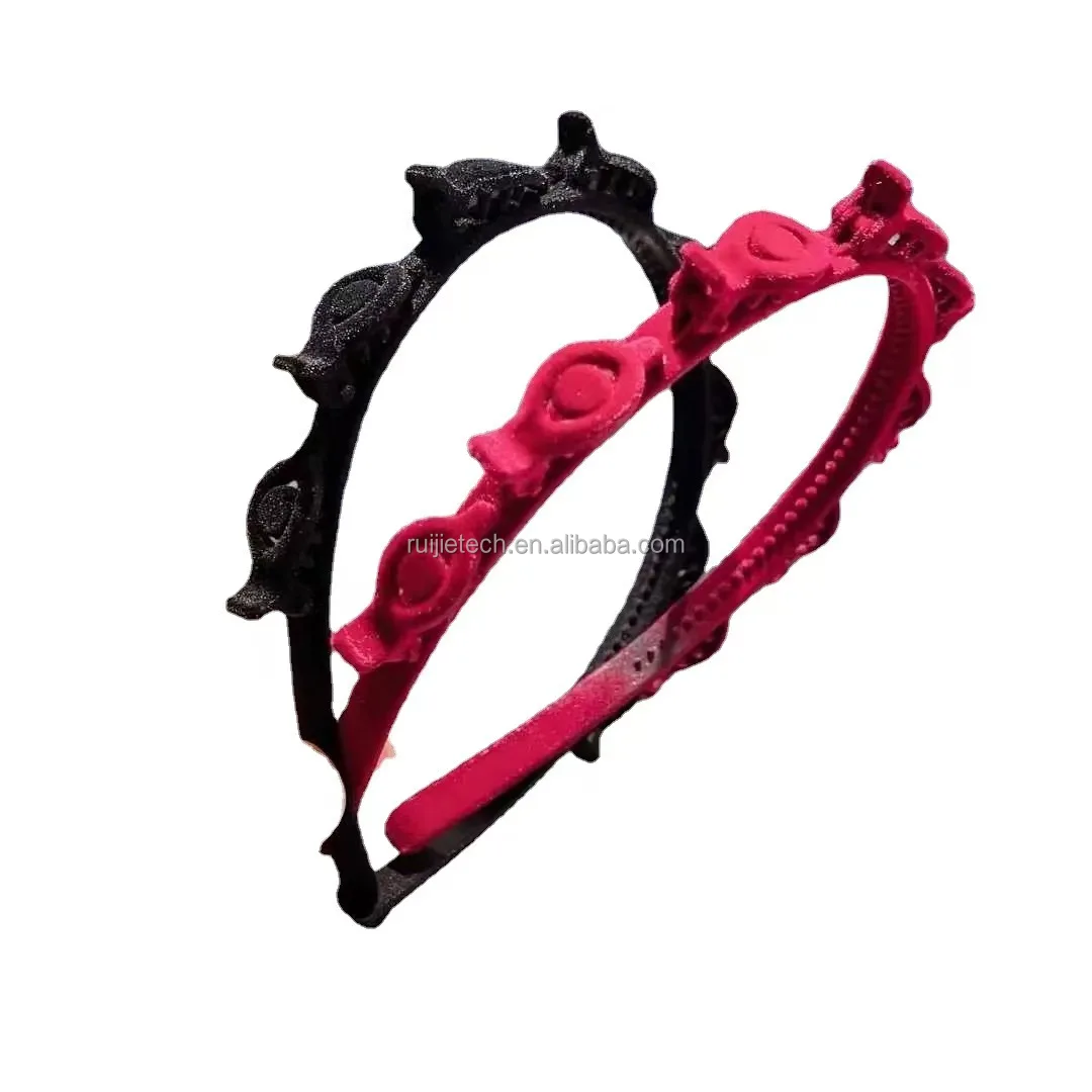 Women's Simple Non-Slip Braided Hair Accessory Red Organized Hair Hoop for Baby Department Fashionable Sweet All New