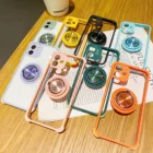 Western Cell Phone Cases Double Ring Bracket Translucent Handphone Casing TPU PC Clear Cell Phone Case