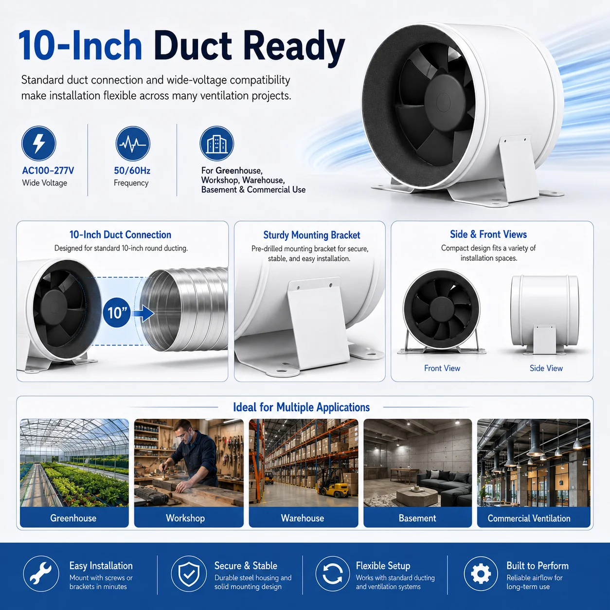 Inline Duct Fan, 870, CFM, HVAC - detail 10