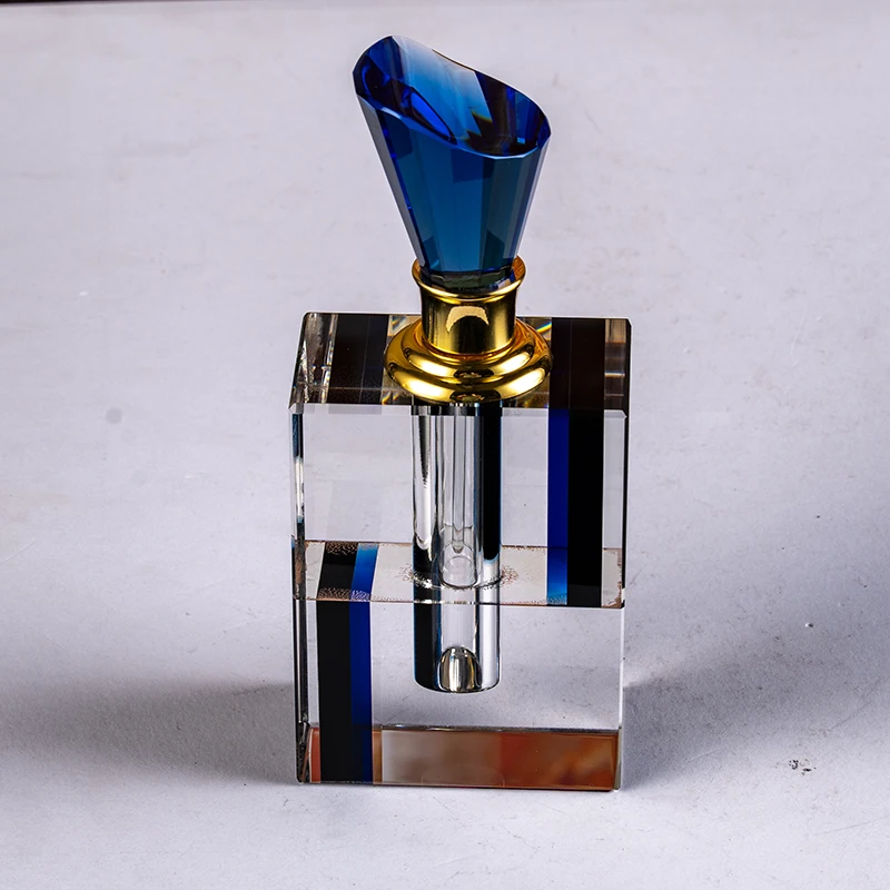 product new design cross stripe simple fashion glass empty bottle 12ml crystal perfume bottle-4