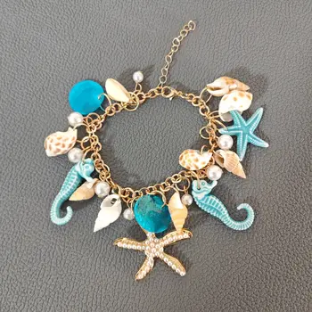 Hawaiian Vacation Wind Tidal Beach Ocean Bohemian Bracelet Women's Bracelet Starfish shell Seahorse bracelet