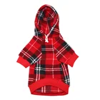 Fabric 2021 Autumn Winter Cold Warm Plaid Fleece Rib Knitted Fabric Hoodie Sweater For Pet Apparel Clothes