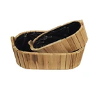 Pots Nursery Pot 100% Handmade Wood Flower Pots Nursery Trays Bonsai Pot For Home Decor