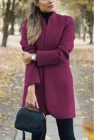 Coat Collar High-quality Warm Autumn And Winter Thick Solid Color Wool Coat Trench Coat With Stand-up Collar
