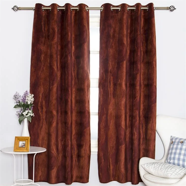 USA hot sell two layer custom printed polyester curtain ready made wholesale living room curtain