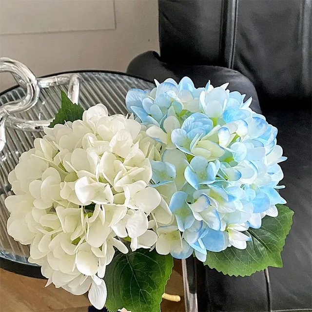 High Quality Hydrangea Design Glue Artificial Flower for Living Room Table Decoration for Graduation and Chinese New Year