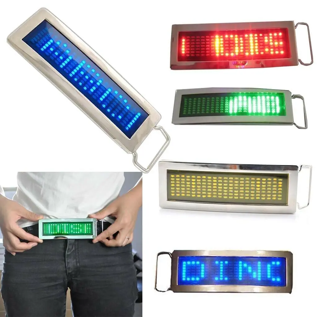 Lot Of 120pcs Programmable LED Light Text Screen Display Scrolling Belt Buckle. 