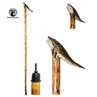 Carved Wooden Stick Stock 2020 Hot Sale Hand Carved Wooden Walking Stick Hiking Trekking Poles At Stock