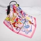 Silk Square Square Hot Selling Style Fashion Women Satin Silk Head Scarf Printed Satin Square Scarves 90*90