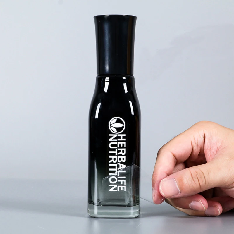 Custom Personalized Transparent Lettering Brand LOGO UV Transfer Packaging Sticker Printing Crystal Paste Labels For Bottle Jar