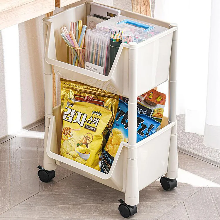 Cheap 4 tiers storage trolley  modern bath room living room storage holders & racks  baby snacks toys storage rack without lid