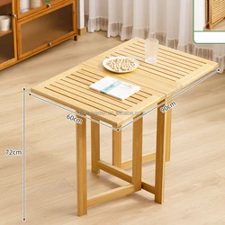 Folding Furniture Room Hideaway Dining Table With Chair Set Portable Bamboo Foldable Double Leaf Butterfly Folding Dining Table