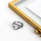 Silver Retro Silver Plated Titanium Steel Simple Triangle Shaped Steel Hip Hop Mens Ring
