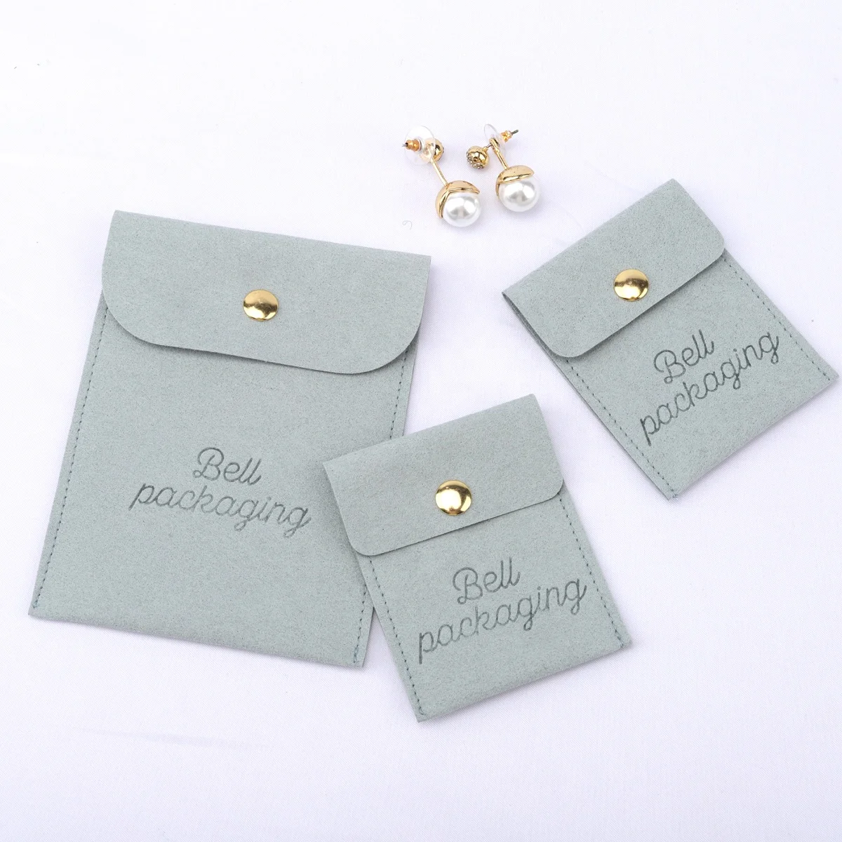 High End Microfiber Jewelry Envelope Pouch Earring Necklace Suede Jewelry Microfiber Bag
