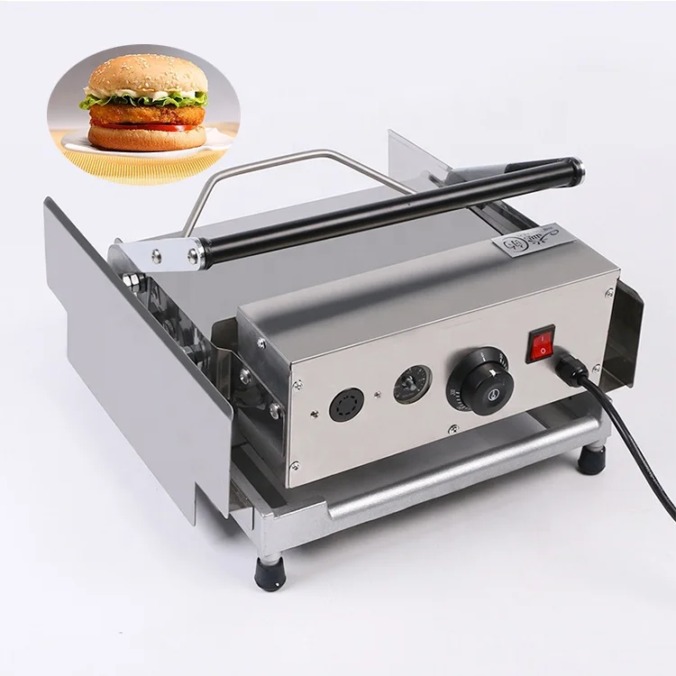 Meiney 2000W Commercial Hamburger Machine Double Layer Burger Cooking Machine Electric Hamburger Toaster Machine Bread Maker Machine 50-300°C