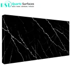 Black Stone Quartz Slabs Marble Effect Black Engineered Quartz Stone Slabs