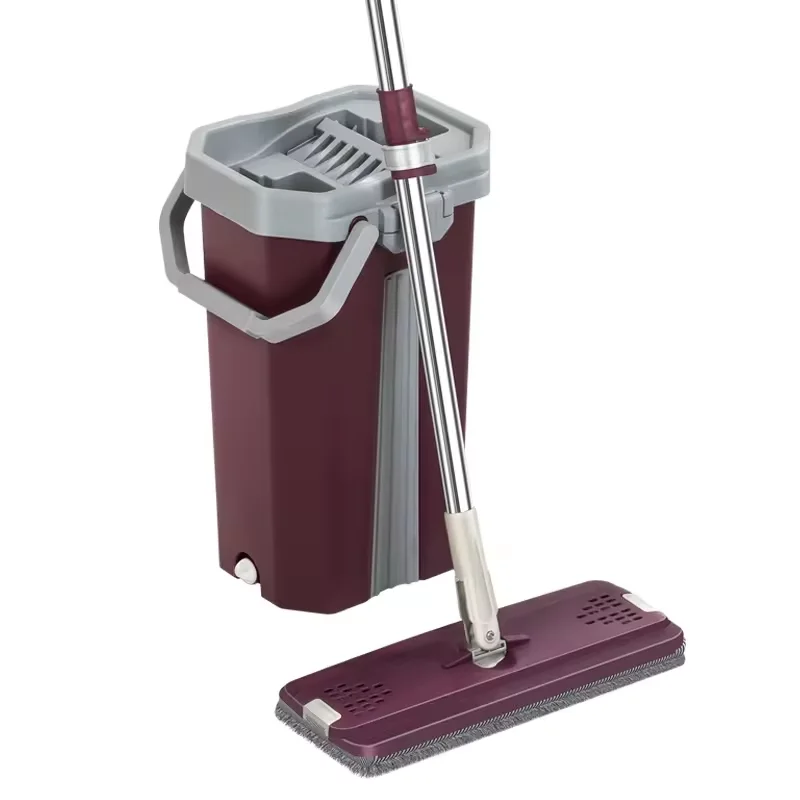 Ultra fine fiber flat floor cleaning mop self-cleaning flat hands-free cleaning mop with bucket flat mop