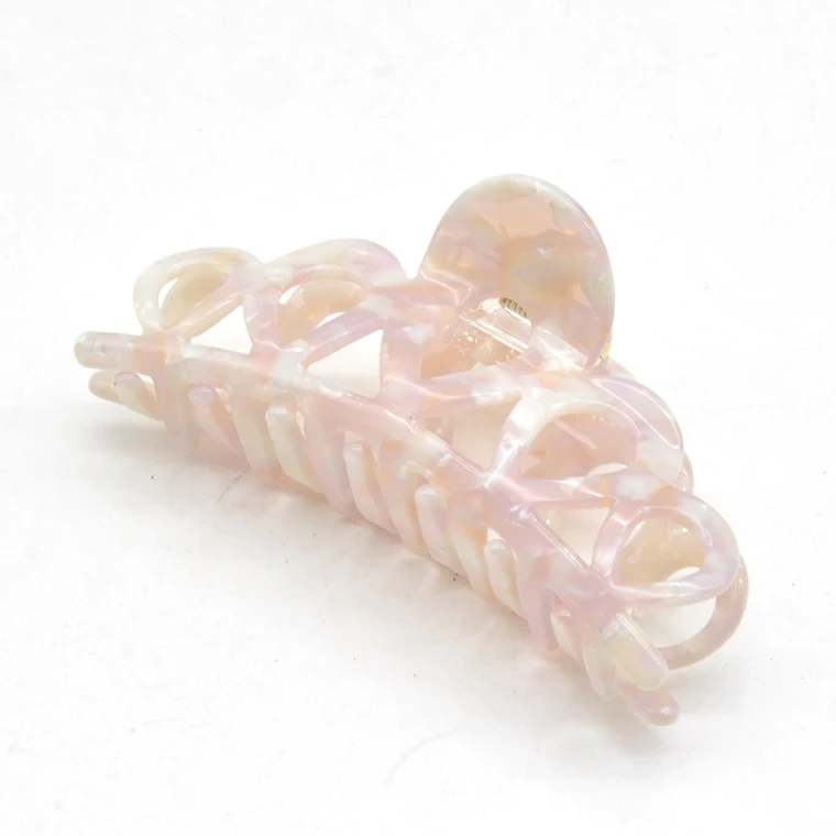 Custom hollow craved design large cellulose acetate acrylic hair claw clips