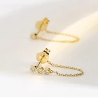 Earrings High Quality 316L Stainless Steel Tassel Earrings Zircon Stud Earrings For Women Chain Earrings