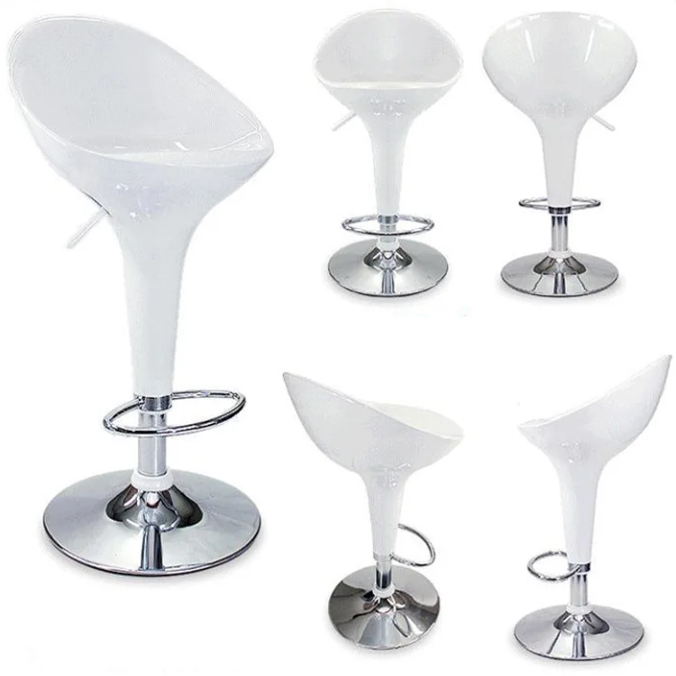 Adjustable Height Plastic Swivel Bar Stools Cafe Pub Bar Counter Height ABS Tall Chairs with Footrest for Kitchen Restaurant