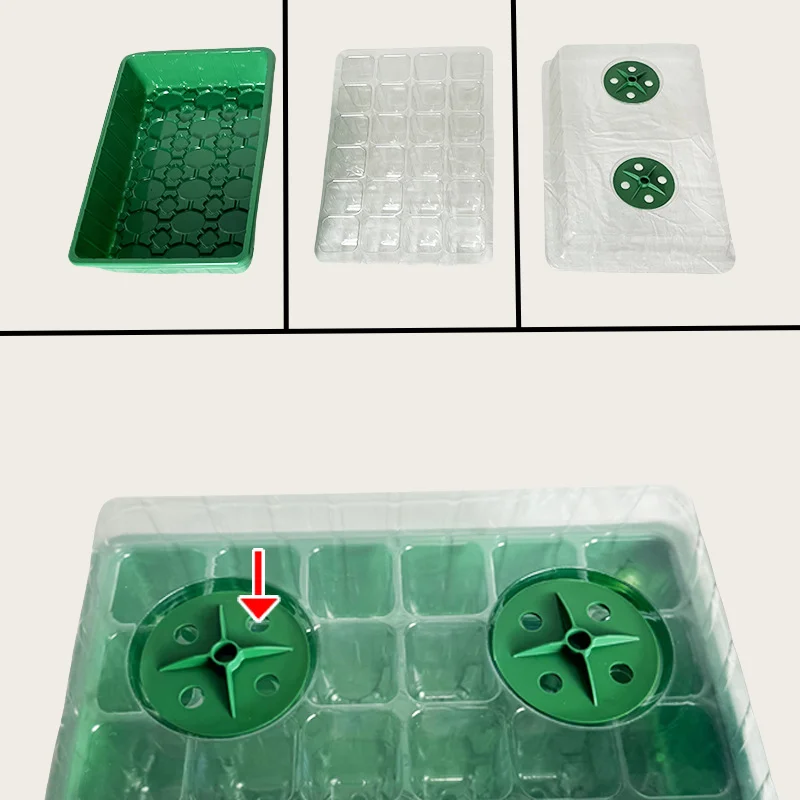 Double Function Plant Nursery Tray & Lids Sowing Propagator Kit Farm Seed Grow Pots Deep 40Cells Herb Seed Sprouting Tray