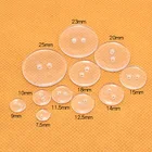 Holes Button 2 Hole Button High Quality Round Sew Bread Shape 2 Holes Clear Transparent Resin Shirt Button