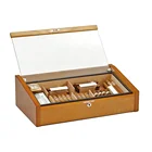 Cigarette Case Wholesale Branded Cigarette Box Glass Top Humidor Cigar Case Holder Cigar Humidor With Lock In Bulk