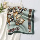 Silk Scarf Fashionable Hair Head Neck Decoration Soft Polyester Luxury Printing Square Silk Satin Scarf For Bag