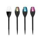 Lawn Decor Solar Garden Light LED Solar Powered Candle Light Outdoor Waterproof Candle Shape Landscape Lamp