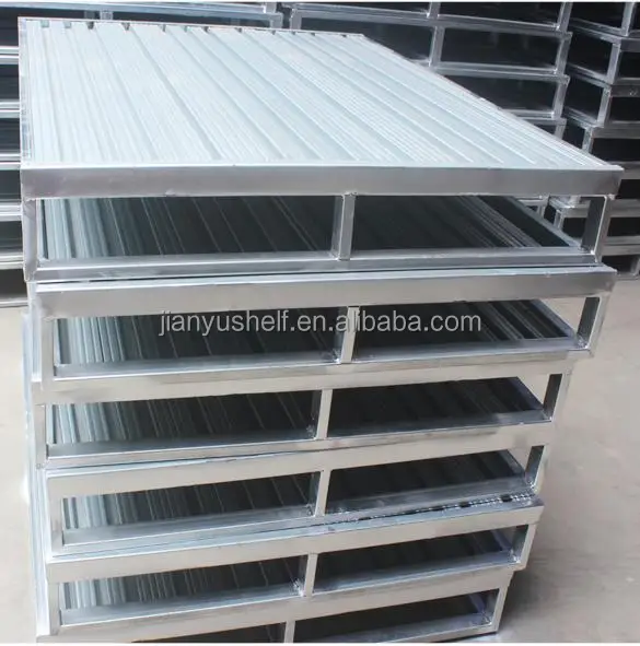 Fabrik Industrie Gabelstapler zweiseitige Stahl Lagerpalette Kaltlager verzinkte Stahlpalette Lagerregal Palettenlieferant