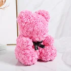 Rose Wholesale New 40cm Rose Bear Valentine's Day Gift Immortal Foam Rose Bear Creative Simulation Rose Bear