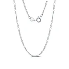 Silver Silver RINNTIN SC27 Sterling Silver 925 Diamond-Cut 4mm Figaro Link Chain Necklace Women Jewelry