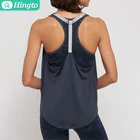 Hingto Activewear Solid Color Crop Top Yoga Shirts Women