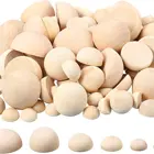 Wooden Beads Half Wooden Beads Unfinished Split Round Wood Balls For Craft Painting