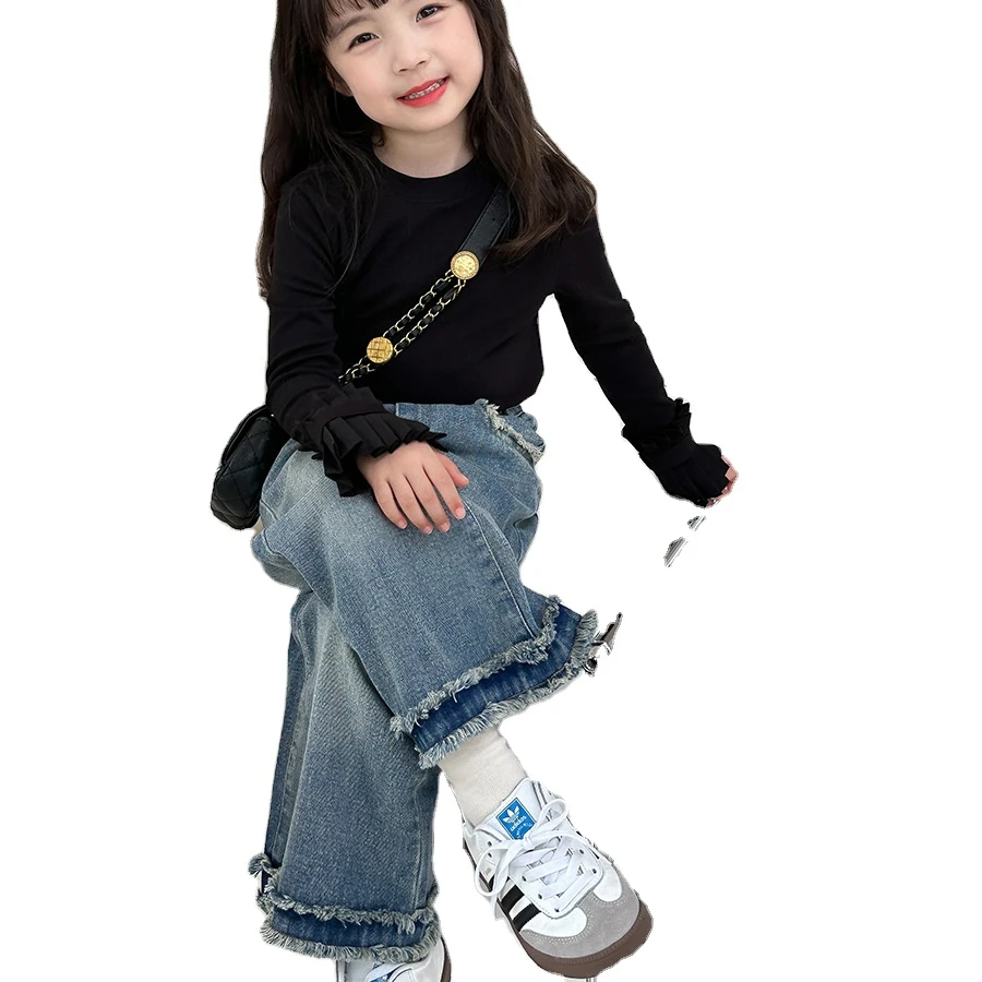 Wholesale 2 -10 T Wholesale Casual Retro Children Baby Overalls Wear Kids Boys Blue Jeans Denim Pants for Girl