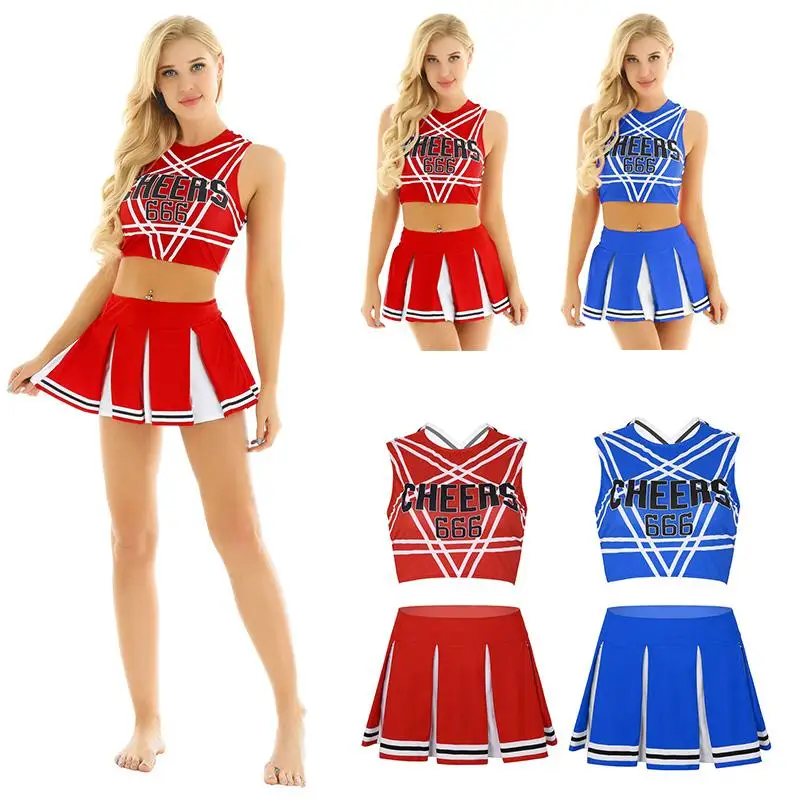 In Stock Women Schoolgirl Cosplay Uniform Gleeing Cheerleader Costume Set Buy Women 1249