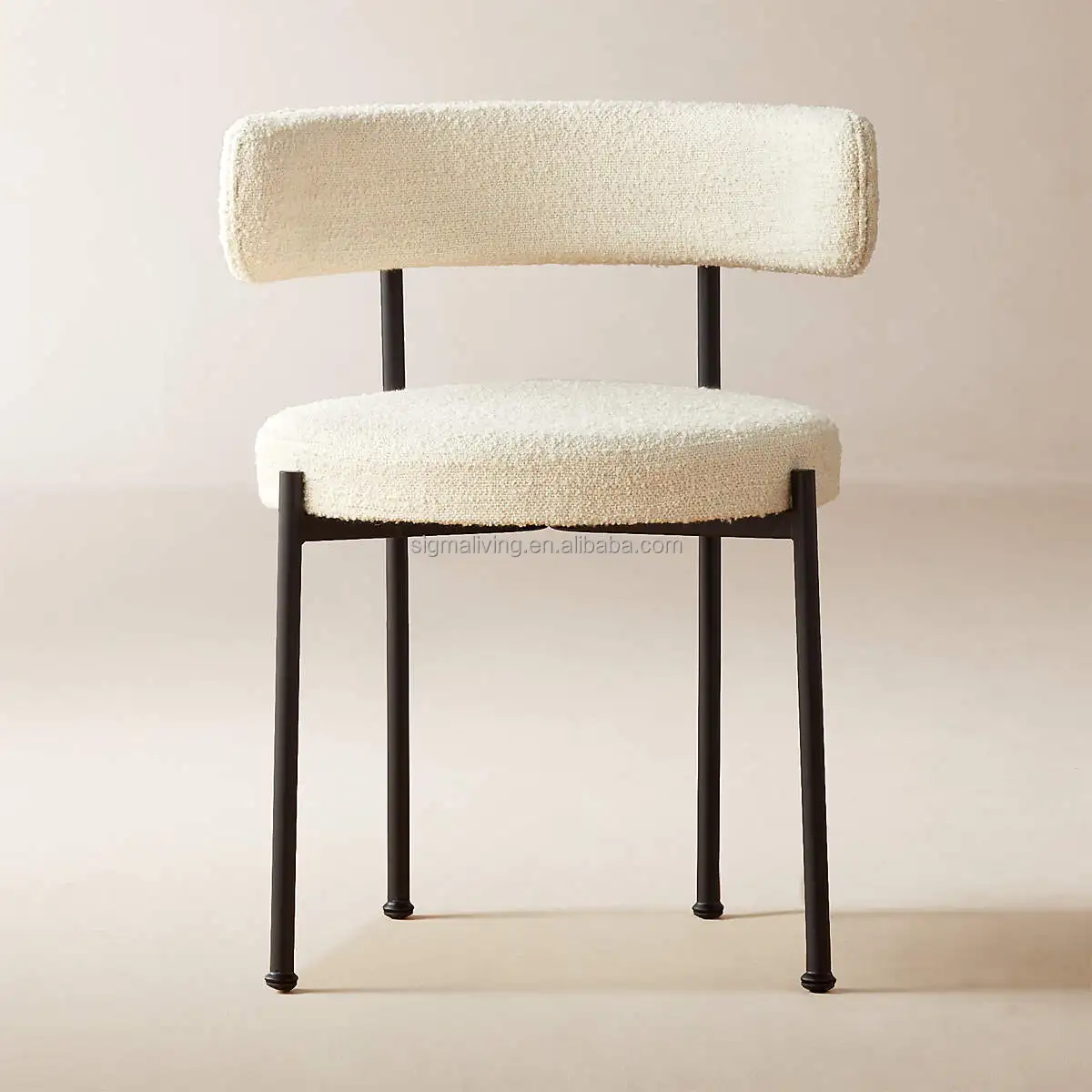 indoor table and chairs dining room furniture boucle ivory dining chair
