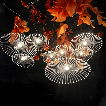 Creative acrylic wedding props 10 dandelion chandeliers glow jellyfish ocean wedding decorative lights beautiful.