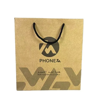 Promotional Gift Packaging Custom Logo Printed Recycled Takeaway Small Shopping Brown Kraft Paper Bags With Handles