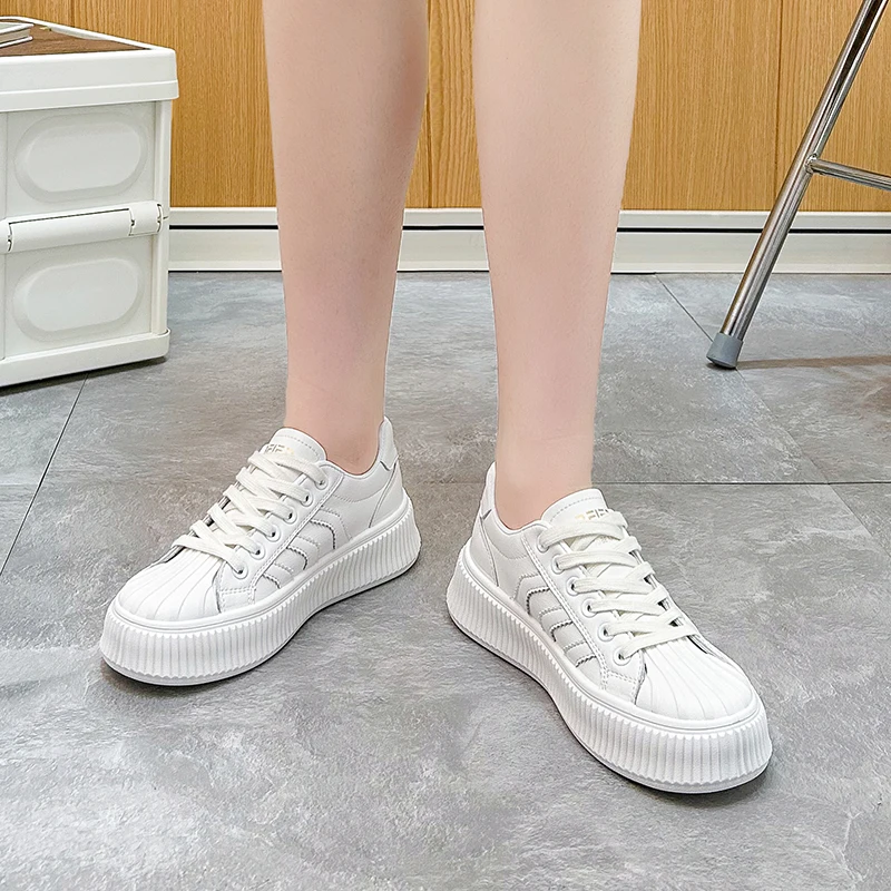 manufacturer Custom Breathable White Flat Anti-slip Sneakers Women Casual Shoes