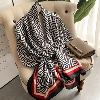 Manufacture wholesale custom design silk scarves stoles ladies silk chiffon hijabs luxury designer brand printed silk scarf