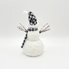 Craft Manufacturer Wholesale Indoor Natural Handmade Decoration Craft White Ice Christmas Snowman
