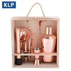 Cocktail Bar Cocktail KLP Stainless Steel Bar Accessory Set Bartender Kit Cocktail Shakers Set With Shelf