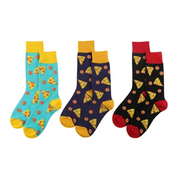 Pizza socks 100% cotton unisex sport custom logo novelty socks mens socks