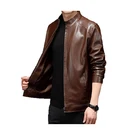 Leather Jacket Leather Wholesale Price Stand Collar Nappa Waterproof Man Leather Jacket In Stock