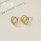 Gold Hoop Earrings Beaded Plated Earrings Hot Selling 14k Gold Plated Woman Circle Bead Hoop Earrings