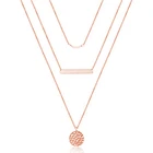Copper Necklace G45 Fashion Jewelry 3Pc Neck Chains Pearl Round Pendant Copper Women Necklace Sets
